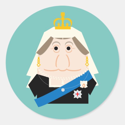 Queen Victoria Ronde Sticker (Voorkant)