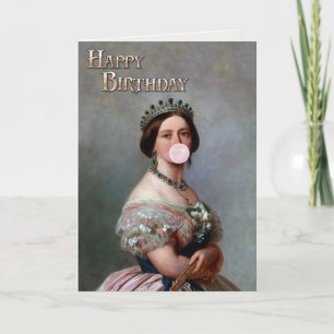 Queen Victoria roze satijn blazen roze bubble kauw Kaart