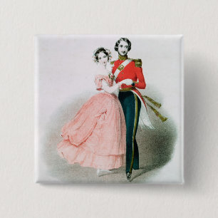 Queen Victoria Vierkante Button 5,1 Cm