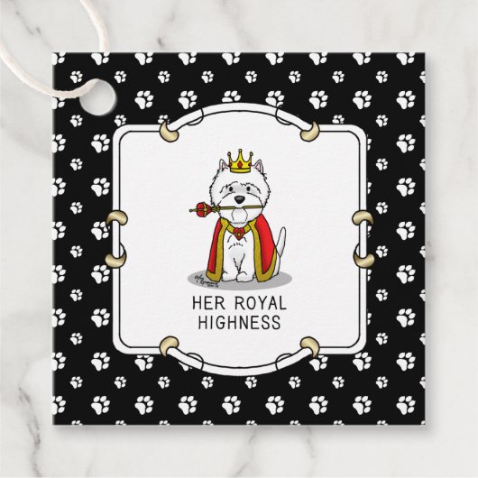 Queen Westie Dog West Highland White Terrier Bedankjes Labels (Voorkant)