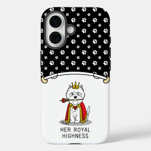 Queen Westie Dog West Highland White Terrier Case-Mate iPhone Case (Achterkant)