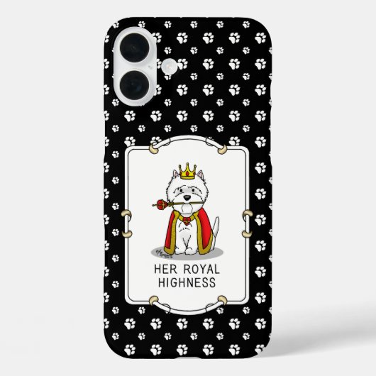Queen Westie Dog West Highland White Terrier Case-Mate iPhone Case (Achterkant)