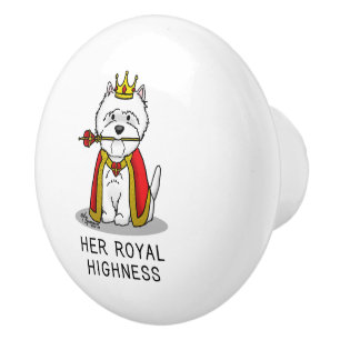 Queen Westie Dog West Highland White Terrier Keramische Knop