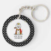 Queen Westie Dog West Highland White Terrier Sleutelhanger (Achterkant)