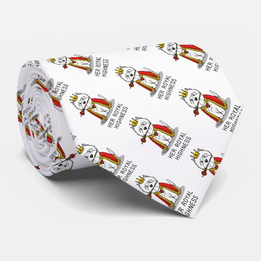 Queen Westie Dog West Highland White Terrier Stropdas (Opgerold)