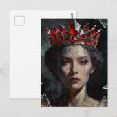 Queen With Broken Red Glass Crown Briefkaart (Voorkant / Achterkant)