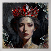 Queen With Broken Red Glass Crown Poster (Voorkant)