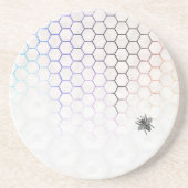 QueenBee in Colorfull Honeycomb Zandsteen Onderzetter (Voorkant)