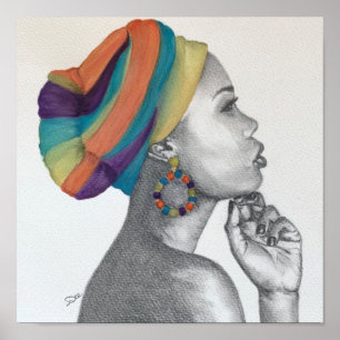 QUEENCONFIDENCE Premium Canvas afdrukken (11x11) Poster