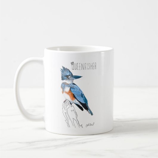 Queenfisher (Belted Kingfisher) Koffiemok (Links)