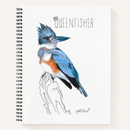 Queenfisher (Belted Kingfisher) Notitieboek (Voorkant)
