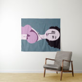 "Queenie" digitaal modern pop poster Wandkleed (In Situ (horizontaal))