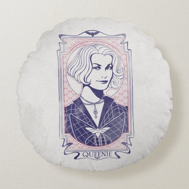 QUEENIE GOLDSTEIN™ Illustratie Rond Kussen (Voorkant)