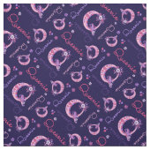 Queenie letter Q monogram hart bloemen stof (Swatch)