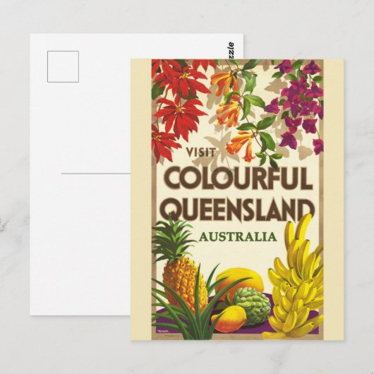  Queenland Australië Kleurrijke Reizen Briefkaart (Voorkant / Achterkant)