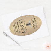 Queenline 16 en 32oz Gold Honey Jar Queen Bee Ovale Sticker (Envelop)