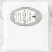 Queenline Honey jar-etiket met bijen en honingraat Ovale Sticker (Tas)
