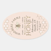 Queenline Honey Label 16/32oz Honeycomb Bee (Voorkant)