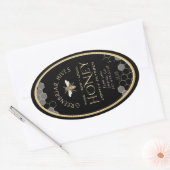 Queenline Honey Label 16/32oz Honeycomb Bee Black (Envelop)