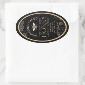 Queenline Honey Label 16/32oz Honeycomb Bee Black (Tas)