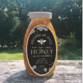 Queenline Honey Label 16/32oz Honeycomb Bee Black