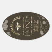 Queenline Honey Label 16/32oz Honeycomb Bee Earth (Voorkant)