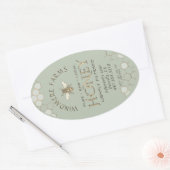 Queenline Honey Label 16/32oz Honeycomb Bee Sage (Envelop)