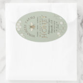 Queenline Honey Label 16/32oz Honeycomb Bee Sage (Tas)