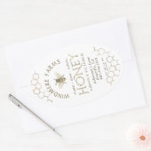 Queenline Honey Label 16/32oz Honeycomb bee White (Envelop)