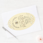 Queenline Honey Label 16/32oz Honeycomb Bee Yellow (Envelop)