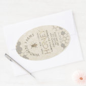 Queenline Honing Label 16/32oz Honingraat Bee Gold (Envelop)