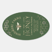 Queenline Honing Label 16/32oz Honingraat Bee Gree (Voorkant)