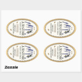 Queenline Ovaal Honing Gouden Rand Bijen Lavendel Ovale Sticker (Vel)