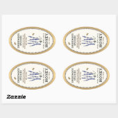 Queenline Ovaal Honing Gouden Rand Bijen Lavendel Ovale Sticker (Vel)