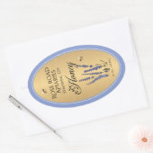 Queenline Oval Honey Gold Border met Bee Flowers Ovale Sticker (Envelop)