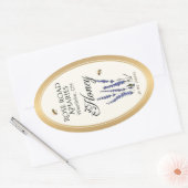 Queenline Oval Honey Gold Border met Bee Flowers Ovale Sticker (Envelop)