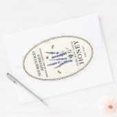 Queenline Oval Honey Label bloemen en honingbijen (Envelop)
