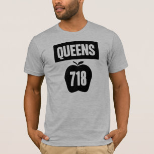 Queens 718 uit Big Apple & Banner, 1 kleur T-shirt