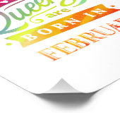 Queens are born in February Birthday Gift Foto Afdruk (Hoek)