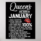Queens Are Born in January Birthday Gifts Poster (Voorkant)