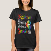 Queens Are Born on December 9th Rainbow Lips Sagit T-shirt (Voorkant)