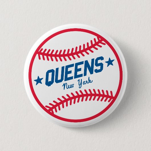 Queens Baseball Ronde Button 5,7 Cm (Voorkant)