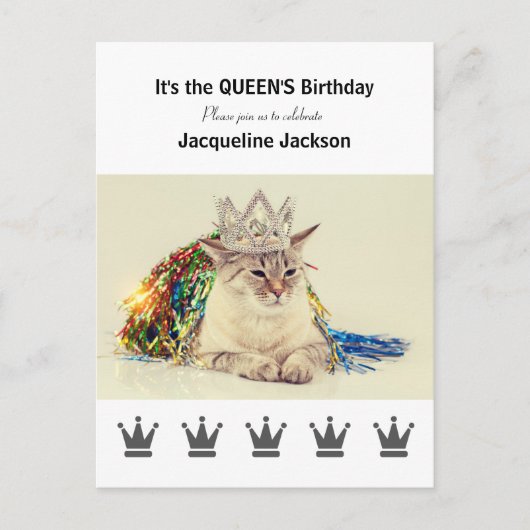 Queen's Birthday - Briefkaart Verjaardagsuitnodigi (Voorkant)