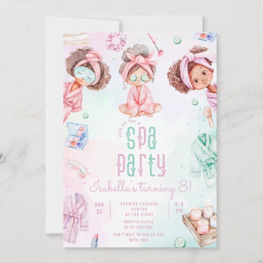 Queens Black girl Spa feestje Verjaardag Kaart (Voorkant)