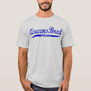 Queens Bred - New York City NY - Blue Lettering T-shirt