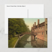 Queens' College Bridge, Cambridge, Engeland Briefkaart (Voorkant / Achterkant)