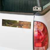 Queen's College Bridge, Cambridge, Engeland klassi Bumpersticker (Op Truck)