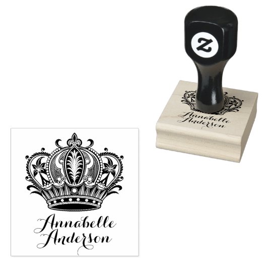 Queen's Crown personaliseren Rubberstempel (Gestempeld)