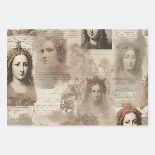 Queens & Cursive Inpakpapier Vel (Voorkant)