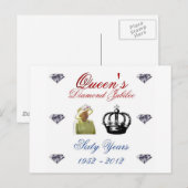 Queens Diamond Jubilee 1952-2012 60 jaar Briefkaart (Voorkant / Achterkant)